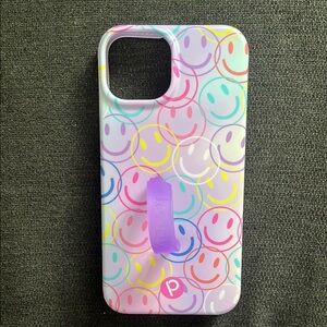 Purple and Yellow Smiley Face iPhone Case